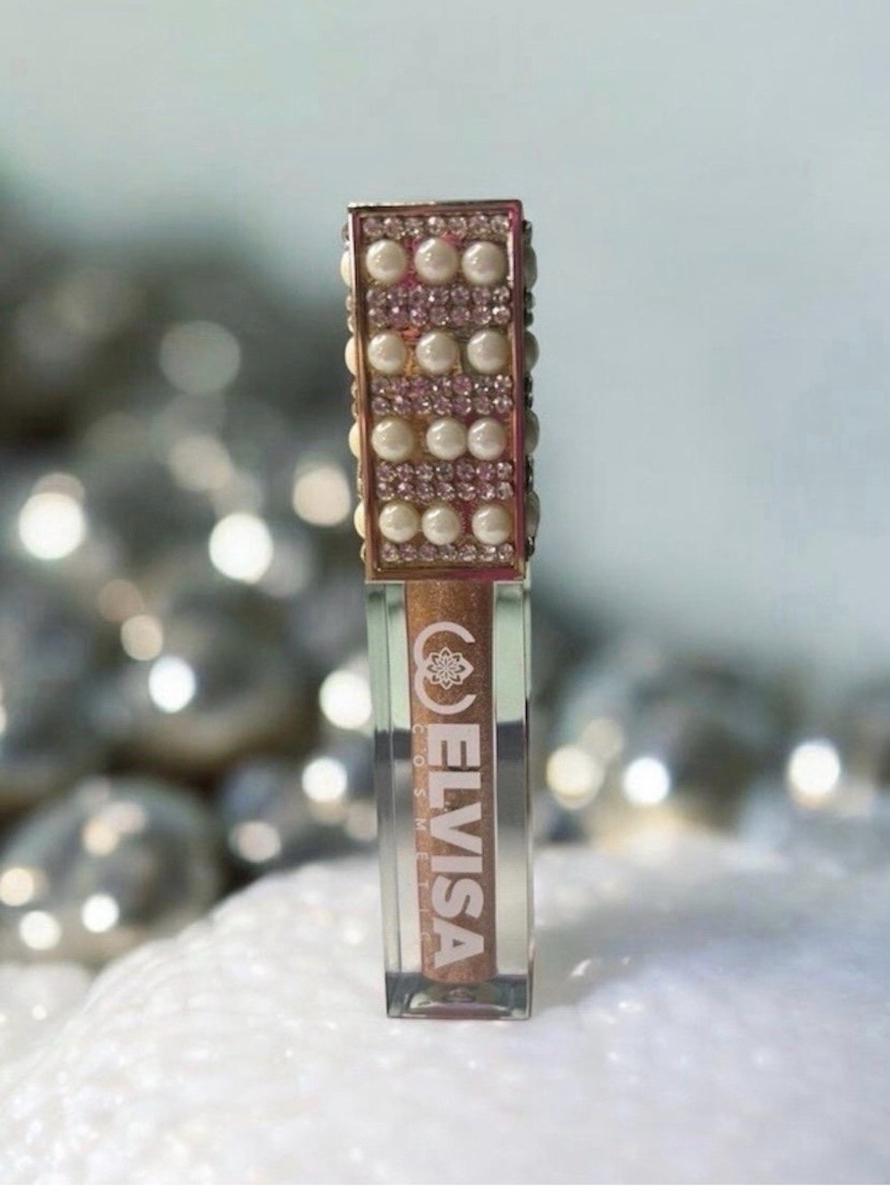 ⭐️ Elvisa Cosmetics Lip Gloss with Pearls and Pink Accents